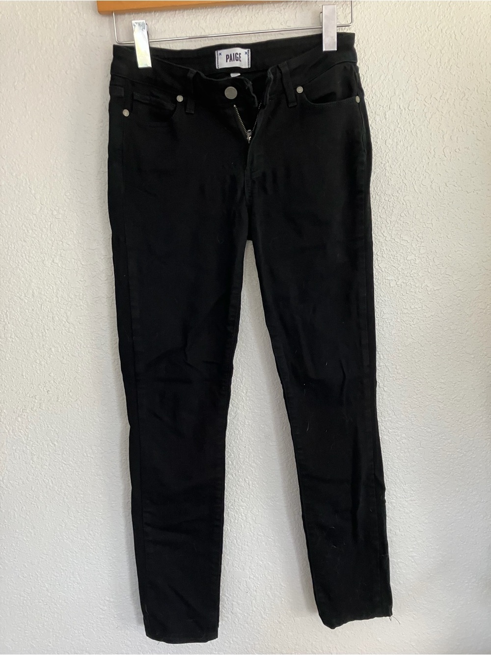 PAIGE Black Skinny Jeans - Classic High-Rise Fit